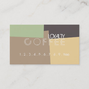 Loyalty-kaffe Slå Retro Färg Mönster #20 Lojalitetskort