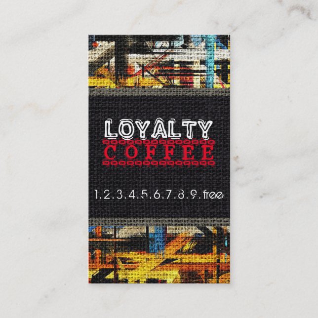 Loyalty-kaffe Slår Burlap-utseende #20 Lojalitetskort (Framsida)