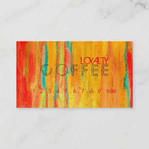 Loyalty-kaffe Slår färgfullt Modern Wood #32 Lojalitetskort