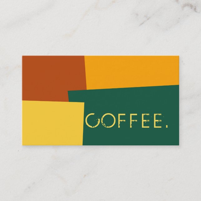 Loyalty-kaffe Slår Modern Retro Färg #10 Lojalitetskort (Framsida)