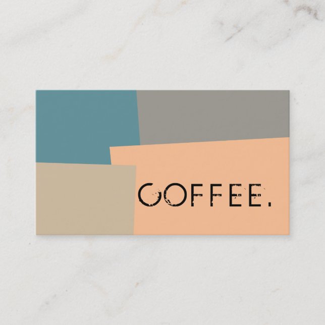 Loyalty-kaffe Slår Modern Retro Färg #11 Lojalitetskort (Framsida)
