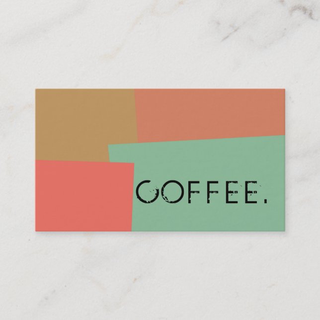 Loyalty-kaffe Slår Modern Retro Färg #18 Lojalitetskort (Framsida)