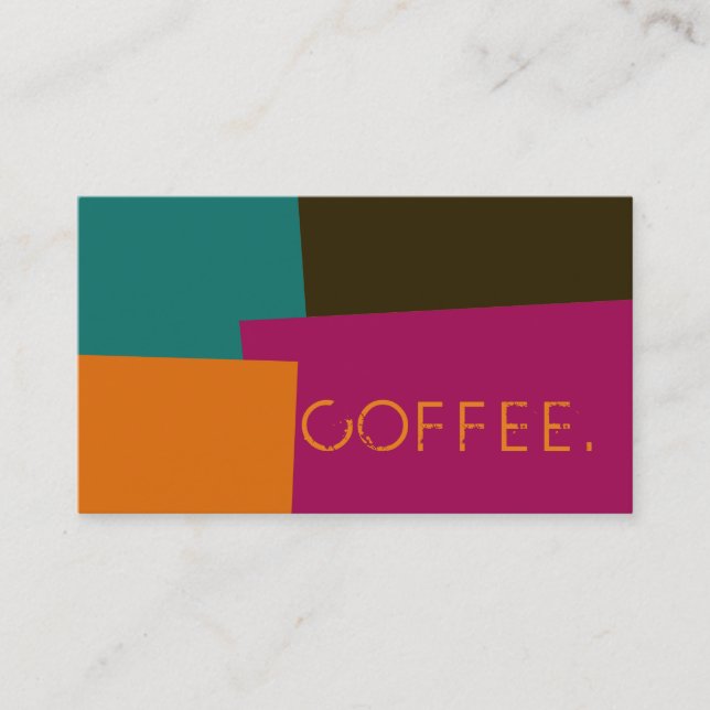 Loyalty-kaffe Slår Modern Retro Färg #8 Lojalitetskort (Framsida)