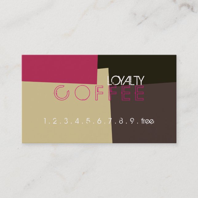 Loyalty-kaffe Slår Retro Färg Mönster #2 Lojalitetskort (Framsida)