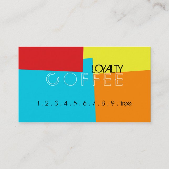 Loyalty-kaffe Slår Retro Färg Mönster #4 Lojalitetskort (Framsida)
