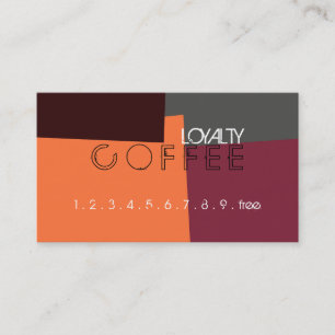 Loyalty-kaffe Slår Retro Färg Mönster #5 Lojalitetskort