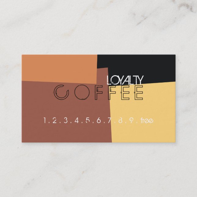 Loyalty-kaffe Slår Retro Färg Mönster #6 Lojalitetskort (Framsida)