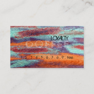 Loyalty-kaffe Slår Retro Färg Wood #10 Lojalitetskort