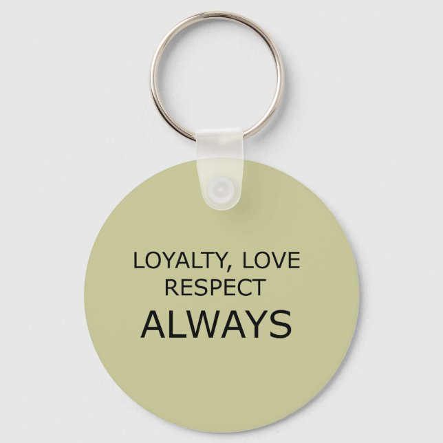 LOYALTY KÄRLEK RESPECTER CHARACTER ATTITUDE FOUNDA NYCKELRING (Framsida)