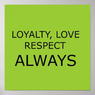 LOYALTY KÄRLEK RESPECTER CHARACTER ATTITUDE FOUNDA POSTER