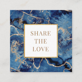 Loyalty-kort för blått vinkart guld-salon fyrkantigt visitkort