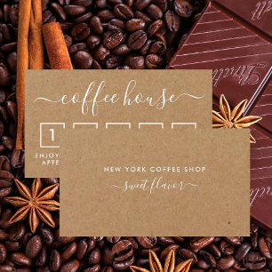 Loyalty-kort för kaffebutiker - Rustic Kraft Lojalitetskort