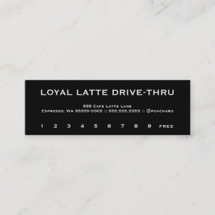 Loyalty Latte Drive-Thru Copperplate Lojalitetskort