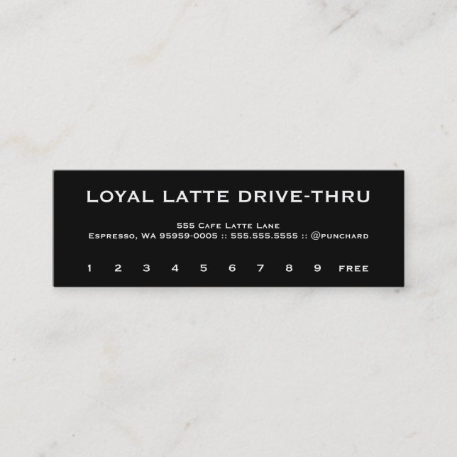 Loyalty Latte Drive-Thru Copperplate Lojalitetskort (Framsida)