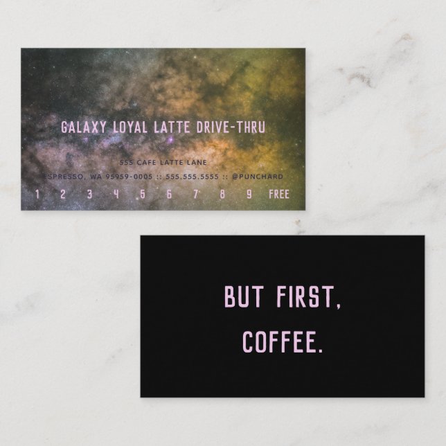 Loyalty Latte Drive-Thru Galaxy Milky Way Photo Lojalitetskort (Fram/baksida)