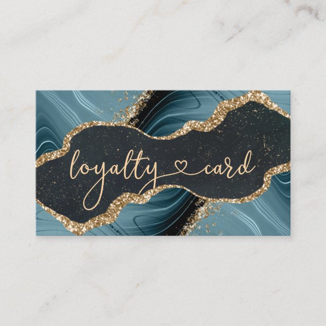 Loyalty Marble Glitzer Card 5 Salon Visitkort (Framsida)