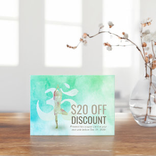 Loyalty om kurva om symbol för YOGA-instruktionens Rabattkort