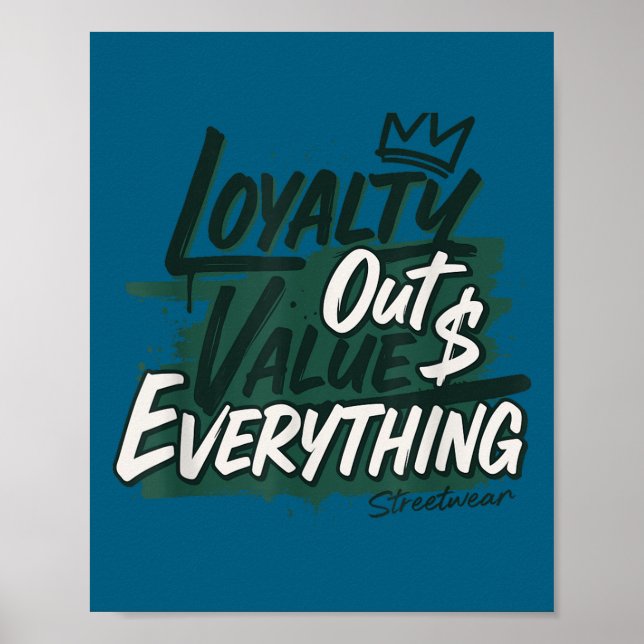 Loyalty Outvalues Everything Streetware Urban  Poster (Framsidan)