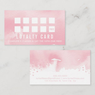 LOYALTY REWARD-kort, modernt målat rosa vattenfärg Lojalitetskort