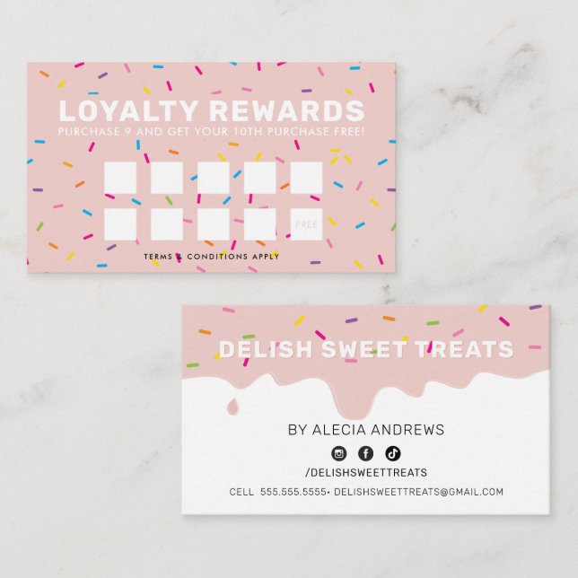 LOYALTY REWARDS Fosting drip sprinkles  Lojalitetskort (Fram/baksida)