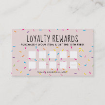 LOYALTY REWARDS söt roligt bakverk färglösa sprink