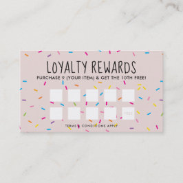 LOYALTY REWARDS söt roligt bakverk färglösa sprink Lojalitetskort
