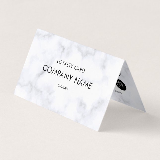 Loyalty White Marble Mönster Visitkort (Framsida)