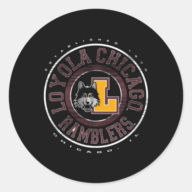 Loyola Chicago Ramblers Showtime Runt Klistermärke (Framsida)