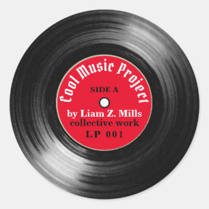 LP befordrar din musik från klassiskt rund-märke Runt Klistermärke