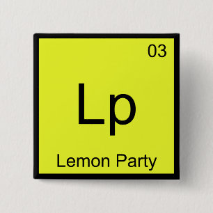 LP - Lemon Party kemi Inslag Symbol Memman Tee Knapp