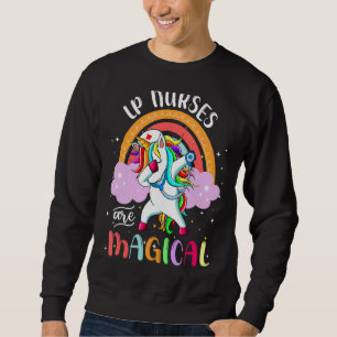 LP Nurses Rn Nursing Magic Unicorn Rainbow Lång Ärmad Tröja