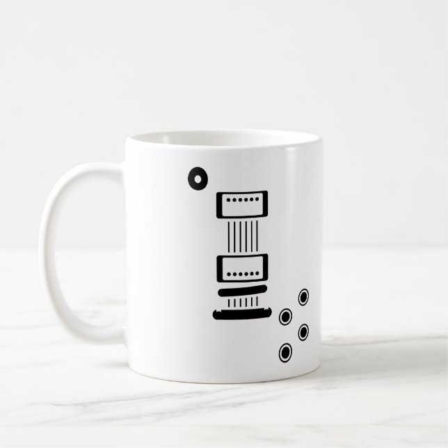 LP-stil elektrisk gitarrsymbol Kaffemugg (Vänster)