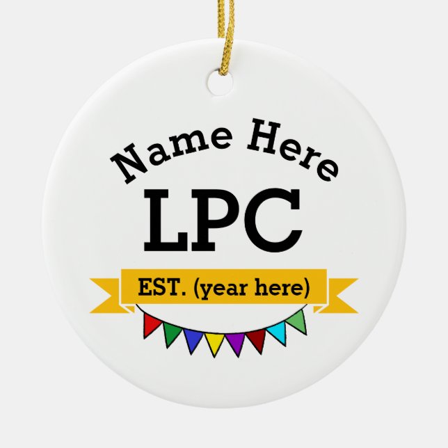 LPC Gift Licensed Professionell Counselor Julgransprydnad Keramik (Framsidan)