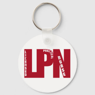 LPN Big RED LICENSED PRACTICAL NURSE Nyckelring