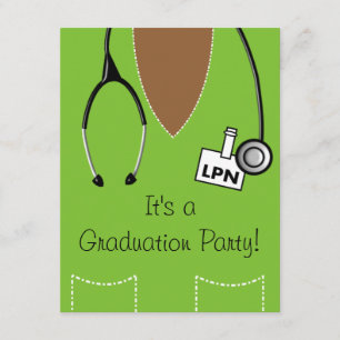 LPN Black Nurse Studenten bjudan SCrub #32 Inbjudningar