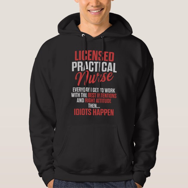 LPN Licensed Practical Nurse Work RN Nursing Hoodie (Framsida)