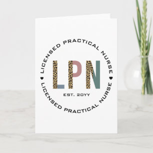 LPN-licensierad praktisk sjuksköterskeavtryck av l Kort
