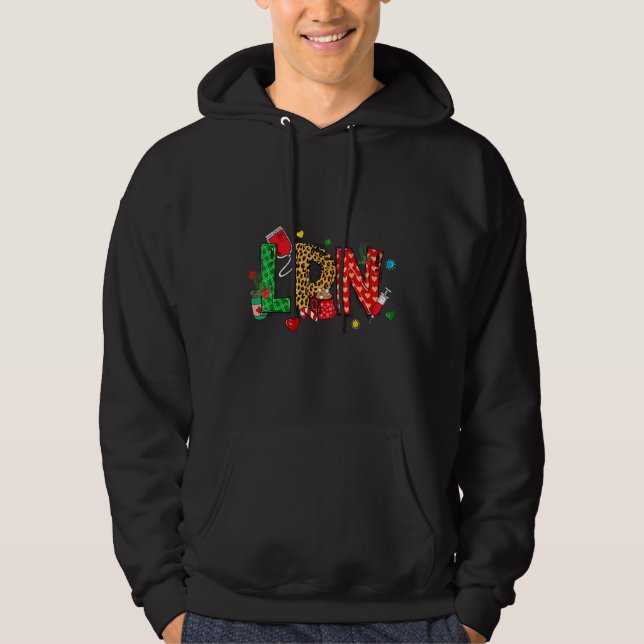 LPN Nurse Christmas Family Group Nursing Hoodie (Framsida)
