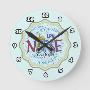 LPN Nurse Motto Rund Klocka