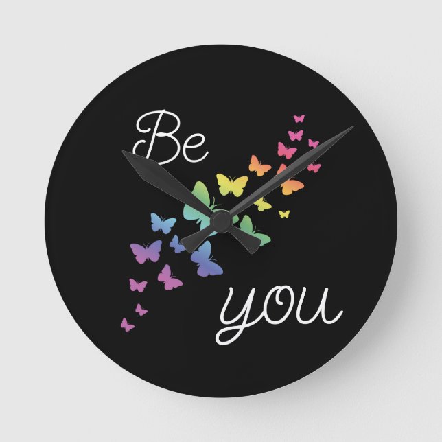 Lqbtq Butterfly om du är du Rund Klocka (Framsida)