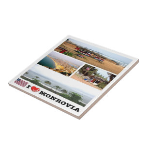 LR008 MONROVIA I Kärlek, Mosaic, Liberia Kakelplatta