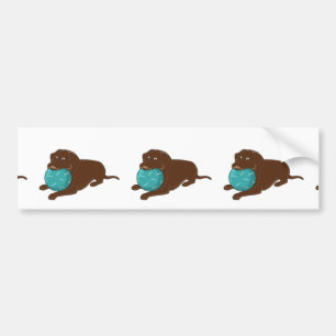 LR-chokladlabbtuggning boll tecknad Bildekal