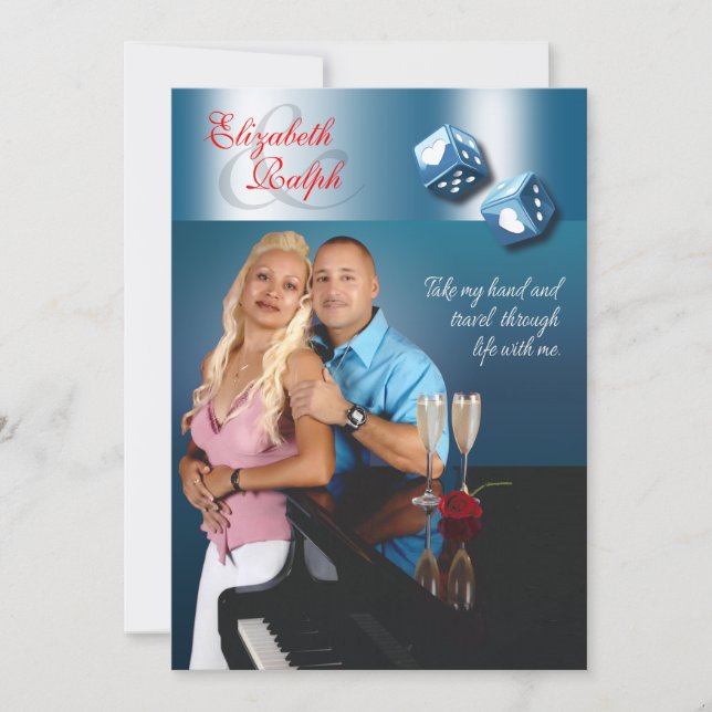 LR Destiny Las Vegas Bröllop | CHAMPAGNE SHIMMER Inbjudningar (Framsida)