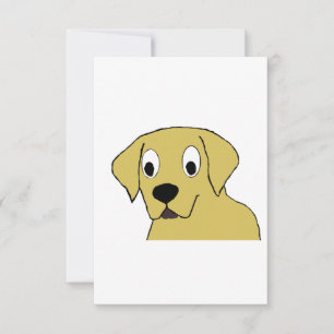 LR gul lab tecknad huvud Tack Kort