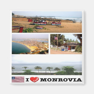 LR - Liberia - Monrovia - I Kärlek - Collage Mosa Magnet
