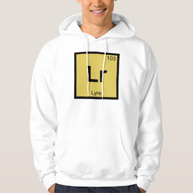 Lr - Lyra Musik Kemi Periodiska Systemets Symbol Tröja Med Luva (Framsida)