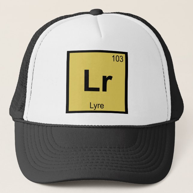 Lr - Lyra Musik Kemi Periodiska Systemets Symbol Truckerkeps (Framsida)