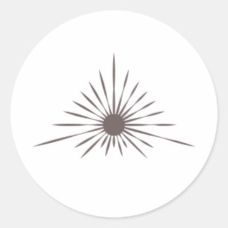 LRW Sol Logotyp Vit, klassiskt, rund etikett