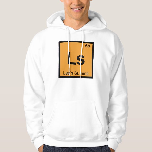 Ls - Lee's Summit Missouri Kemisymbol Stad Hoodie (Framsida)