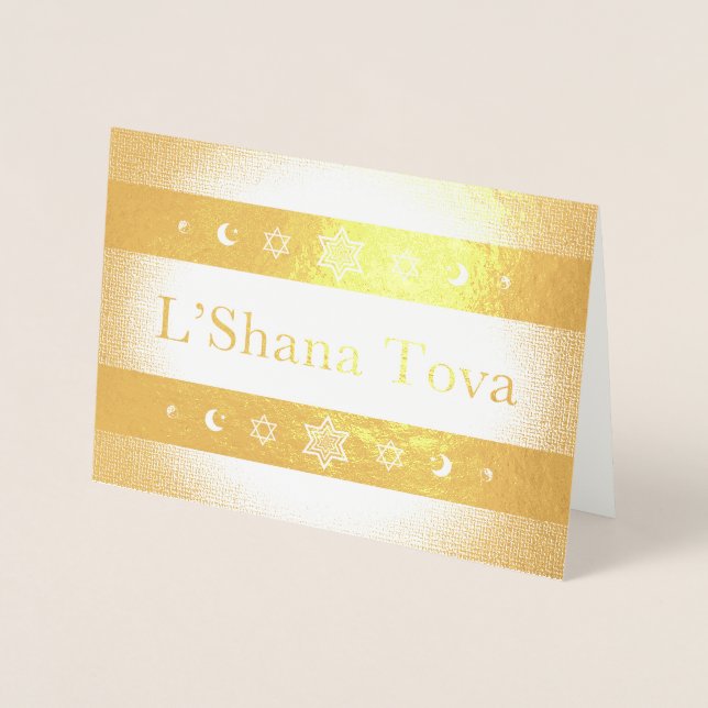 L'Shana Tova guld foil Folierat Kort (Framsida)